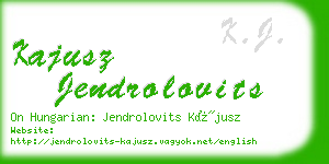 kajusz jendrolovits business card